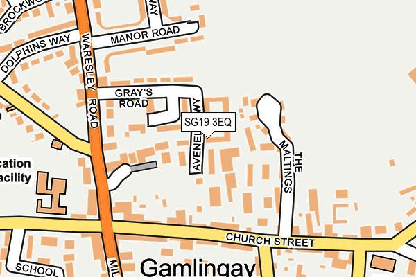 SG19 3EQ map - OS OpenMap – Local (Ordnance Survey)