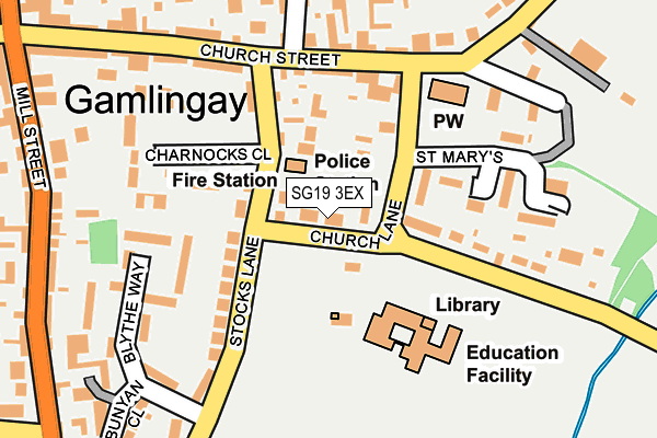 SG19 3EX map - OS OpenMap – Local (Ordnance Survey)