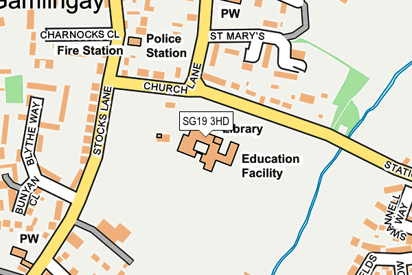 SG19 3HD map - OS OpenMap – Local (Ordnance Survey)