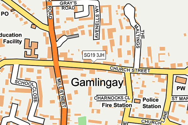 SG19 3JH map - OS OpenMap – Local (Ordnance Survey)