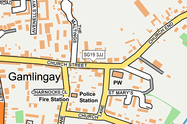 SG19 3JJ map - OS OpenMap – Local (Ordnance Survey)