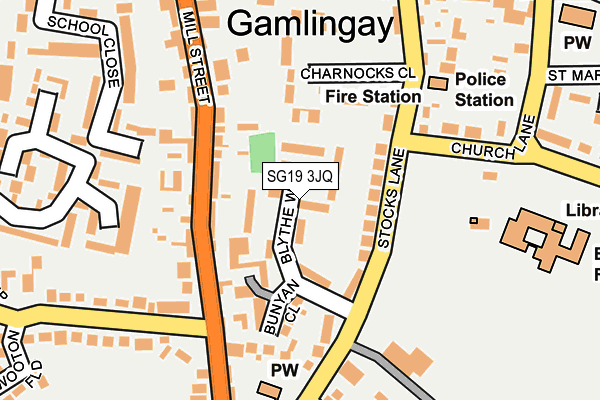 SG19 3JQ map - OS OpenMap – Local (Ordnance Survey)