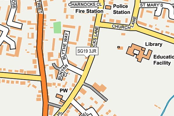 SG19 3JR map - OS OpenMap – Local (Ordnance Survey)