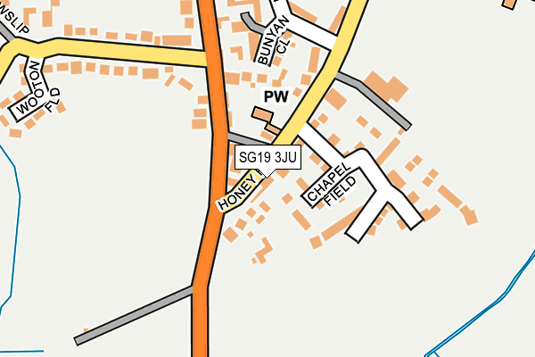 SG19 3JU map - OS OpenMap – Local (Ordnance Survey)