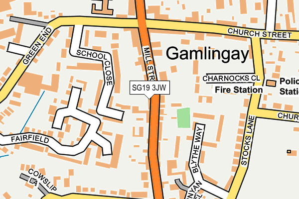 SG19 3JW map - OS OpenMap – Local (Ordnance Survey)