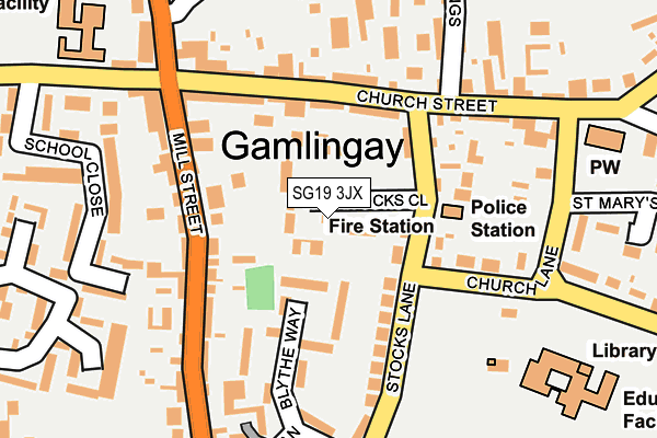 SG19 3JX map - OS OpenMap – Local (Ordnance Survey)