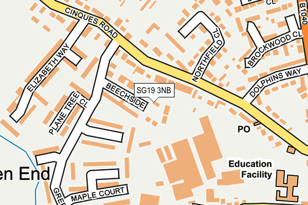 SG19 3NB map - OS OpenMap – Local (Ordnance Survey)
