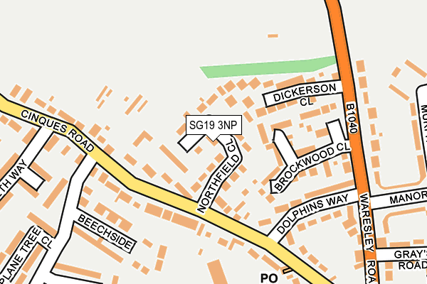 SG19 3NP map - OS OpenMap – Local (Ordnance Survey)