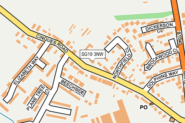 SG19 3NW map - OS OpenMap – Local (Ordnance Survey)