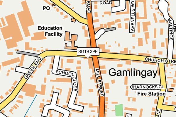 SG19 3PE map - OS OpenMap – Local (Ordnance Survey)