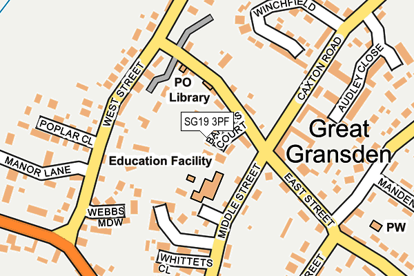 SG19 3PF map - OS OpenMap – Local (Ordnance Survey)