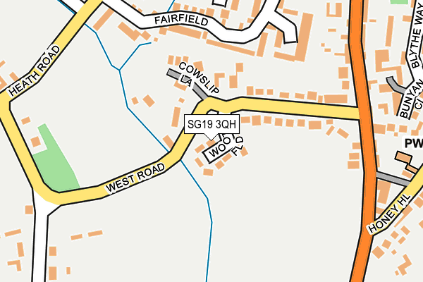 SG19 3QH map - OS OpenMap – Local (Ordnance Survey)