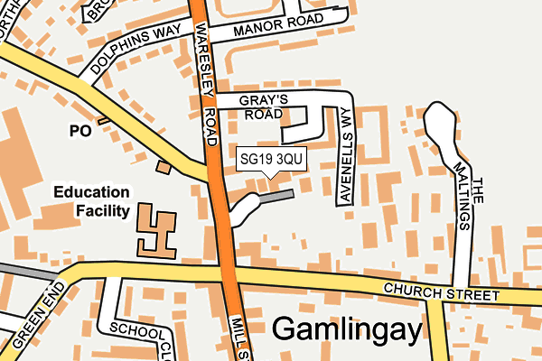 SG19 3QU map - OS OpenMap – Local (Ordnance Survey)