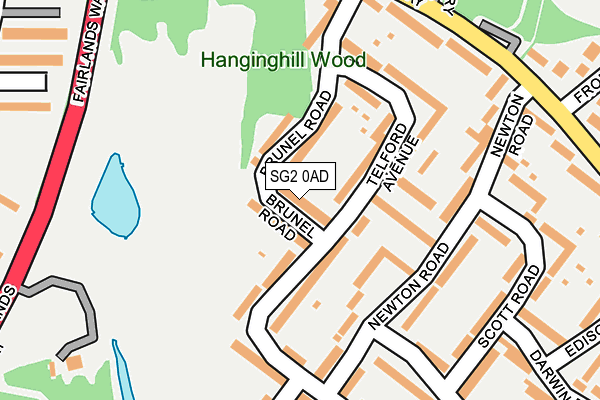 SG2 0AD map - OS OpenMap – Local (Ordnance Survey)