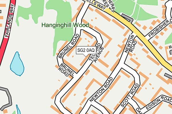 SG2 0AQ map - OS OpenMap – Local (Ordnance Survey)