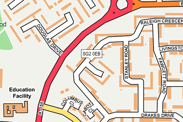 SG2 0EB map - OS OpenMap – Local (Ordnance Survey)