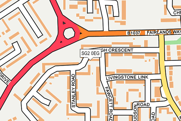 SG2 0EG map - OS OpenMap – Local (Ordnance Survey)