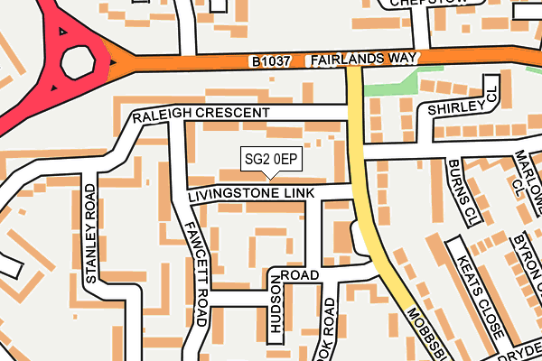 SG2 0EP map - OS OpenMap – Local (Ordnance Survey)