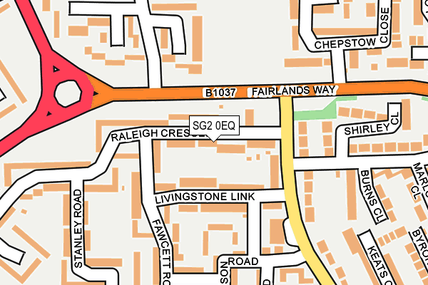 SG2 0EQ map - OS OpenMap – Local (Ordnance Survey)
