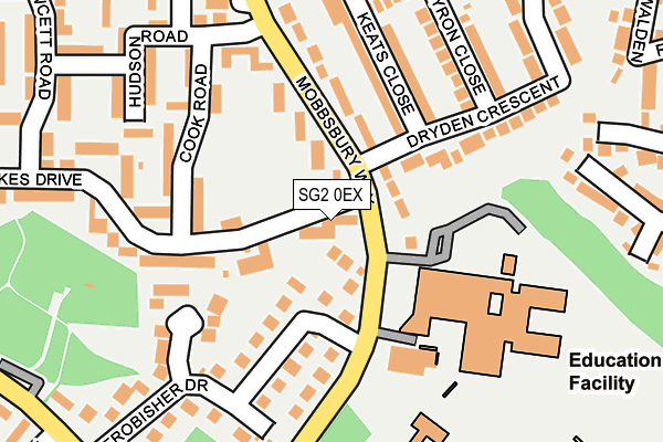 SG2 0EX map - OS OpenMap – Local (Ordnance Survey)