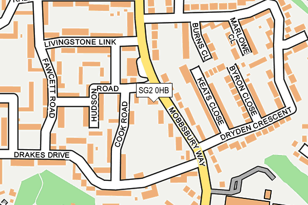 SG2 0HB map - OS OpenMap – Local (Ordnance Survey)