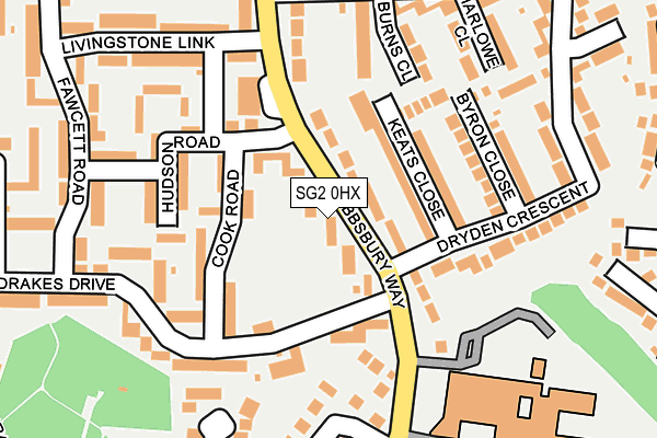 SG2 0HX map - OS OpenMap – Local (Ordnance Survey)