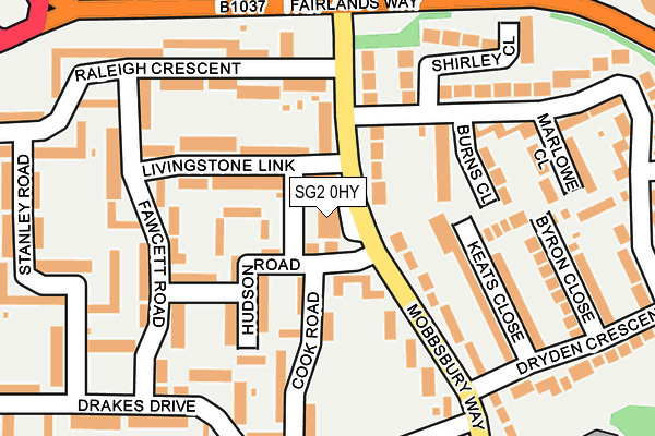 SG2 0HY map - OS OpenMap – Local (Ordnance Survey)