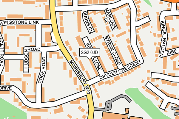 SG2 0JD map - OS OpenMap – Local (Ordnance Survey)