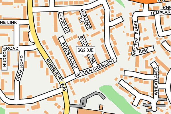 SG2 0JE map - OS OpenMap – Local (Ordnance Survey)