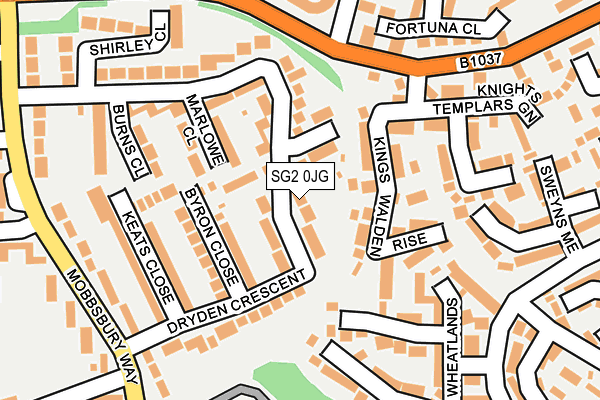 SG2 0JG map - OS OpenMap – Local (Ordnance Survey)