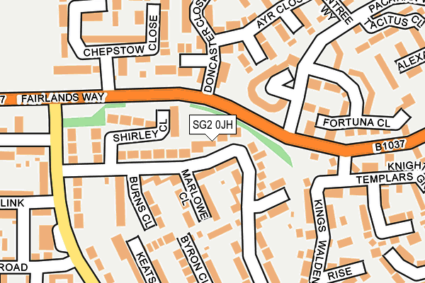 SG2 0JH map - OS OpenMap – Local (Ordnance Survey)