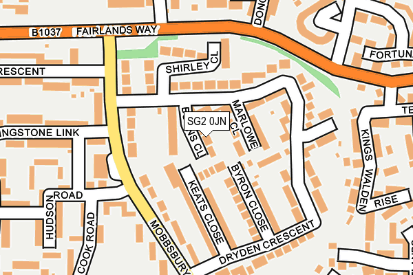 SG2 0JN map - OS OpenMap – Local (Ordnance Survey)