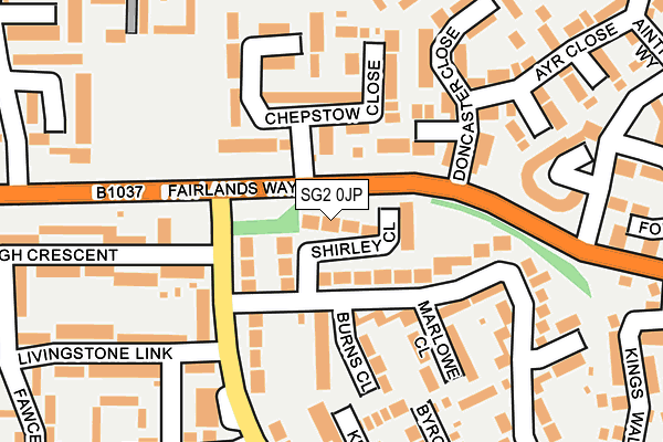 SG2 0JP map - OS OpenMap – Local (Ordnance Survey)