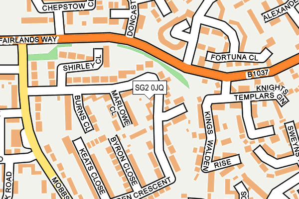 SG2 0JQ map - OS OpenMap – Local (Ordnance Survey)