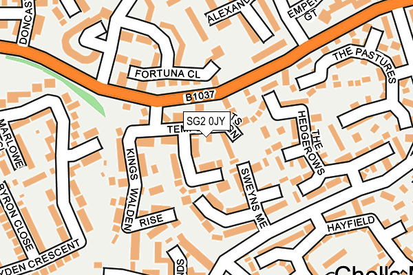 SG2 0JY map - OS OpenMap – Local (Ordnance Survey)
