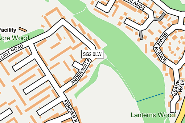 SG2 0LW map - OS OpenMap – Local (Ordnance Survey)