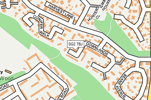SG2 7BJ map - OS OpenMap – Local (Ordnance Survey)