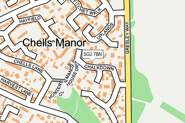 SG2 7BN map - OS OpenMap – Local (Ordnance Survey)