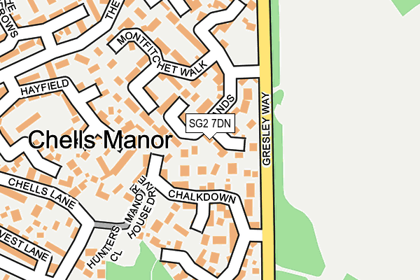 SG2 7DN map - OS OpenMap – Local (Ordnance Survey)