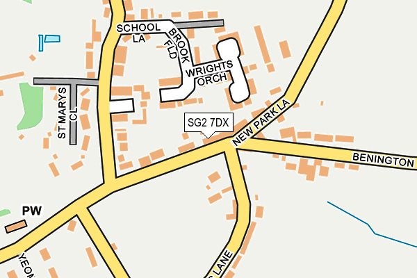 SG2 7DX map - OS OpenMap – Local (Ordnance Survey)