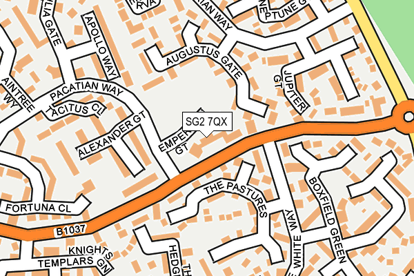 SG2 7QX map - OS OpenMap – Local (Ordnance Survey)