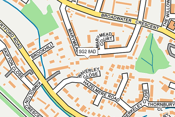 SG2 8AD map - OS OpenMap – Local (Ordnance Survey)
