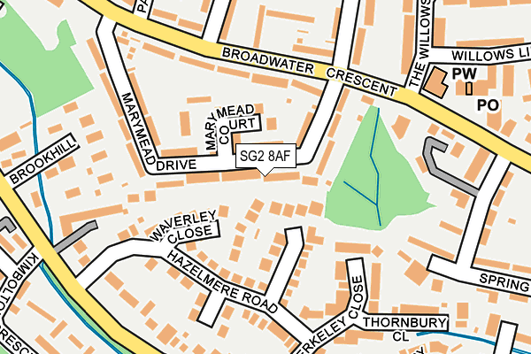 SG2 8AF map - OS OpenMap – Local (Ordnance Survey)