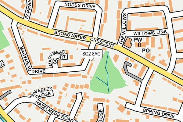 SG2 8AG map - OS OpenMap – Local (Ordnance Survey)