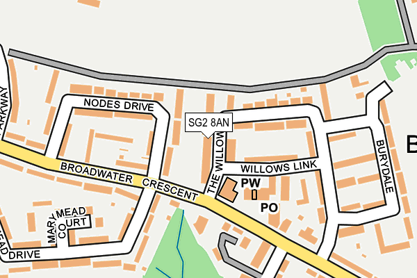 SG2 8AN map - OS OpenMap – Local (Ordnance Survey)
