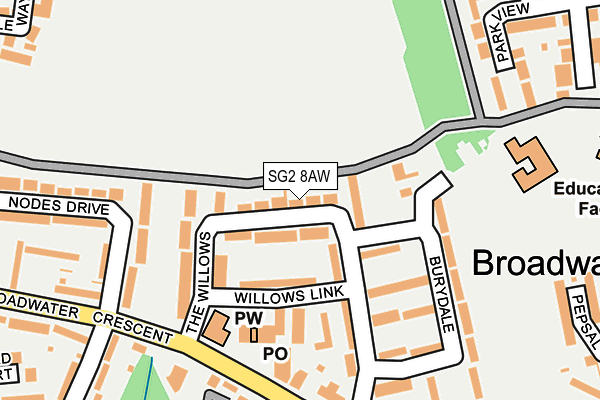 SG2 8AW map - OS OpenMap – Local (Ordnance Survey)