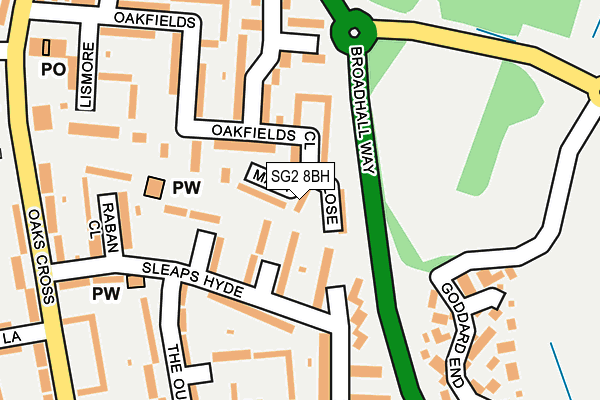 SG2 8BH map - OS OpenMap – Local (Ordnance Survey)