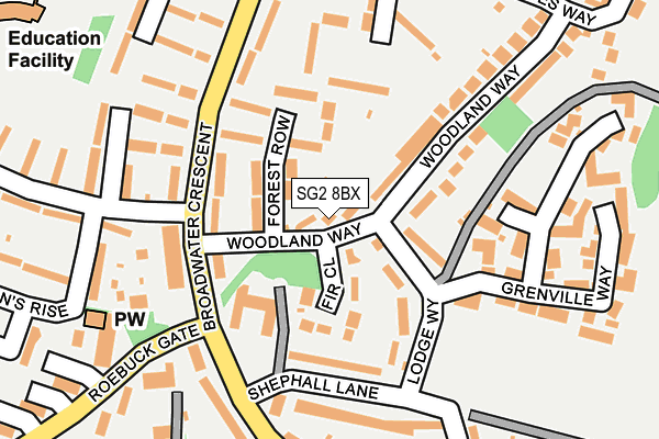 SG2 8BX map - OS OpenMap – Local (Ordnance Survey)