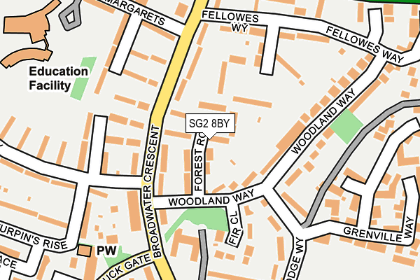 SG2 8BY map - OS OpenMap – Local (Ordnance Survey)