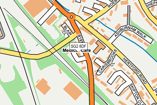 SG2 8DF map - OS OpenMap – Local (Ordnance Survey)